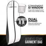 Your Bags Travel Garment Bag 72 x 24” for Dress - 10” Tapered Gusset Black (White)