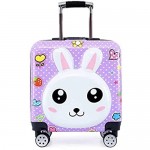 20 3D cartoon Trolley case Travel luggage for kids Peppa Pig Travel luggage with universal wheel (Purple Bunny)