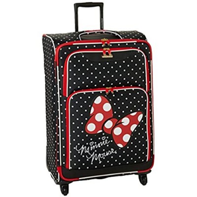 American Tourister Disney Softside Luggage with Spinner Wheels  Minnie Mouse Red Bow  Checked-Large 28-Inch