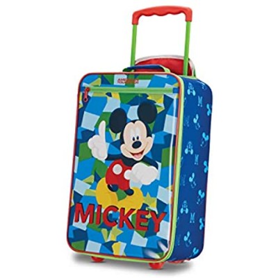 American Tourister Kids' Disney Softside Upright Luggage  Mickey Mouse 2  Carry-On 18-Inch