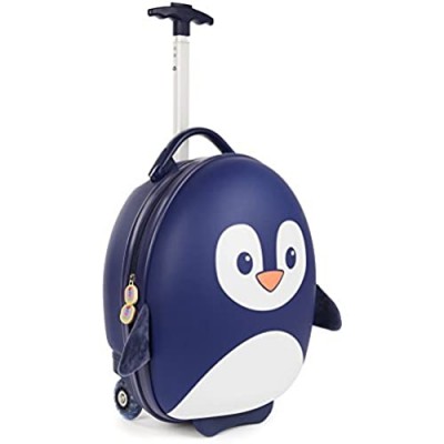 Boppi Tiny Trekker Kids Luggage Travel Suitcase Carry On Cabin Bag Holiday Pull Along Trolley Lighweight Wheeled Holdall 17 Litre Hand Case - Penguin Blue