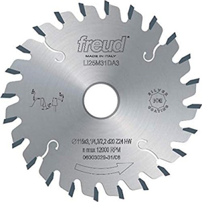 Freud LI25M31BA3 100mm 24 Tooth Carbide Tipped Conical Scoring Blade for Scoring The Coating on Double-Sided Laminate Panels