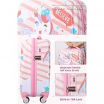 GURHODVO Kids Carry On Luggage Children Rolling Suitcase with 4 Wheels Hardshell Case for Toddler to Travel (unicorn02)