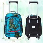 Kids Suitcase Rolling Luggage with Wheels for Boys - Dinosaur