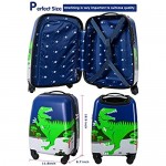 Lttxin Kids' Suitcase 18 inch Polycarbonate Carry On Luggage Lovely Hard Shell Boys Children travel (Dinosaur)