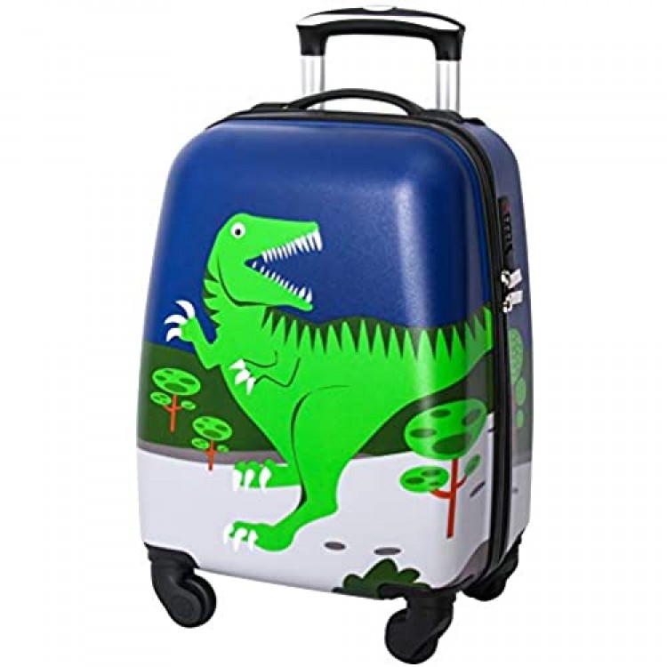 Lttxin Kids' Suitcase 18 inch Polycarbonate Carry On Luggage Lovely Hard Shell Boys Children travel (Dinosaur)