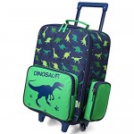 Rolling Luggage for Kids VASCHY Cute Travel Carry on Suitcase for Boys Toddlers/Children with Wheels 18inch Dinosaur