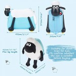Shaun the Sheep Original Kids Ride-on and Carry-on Suitcase with Spinner Wheels Children Luggage (Blue)