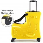 Suitcase kid suitcase kid luggage kid travel Fashionable appearance Rideable Funny suitcase Add fun to the journey kid gift 24in Recommended age 2-12 years old (yellow)