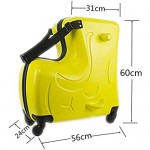 Suitcase kid suitcase kid luggage kid travel Fashionable appearance Rideable Funny suitcase Add fun to the journey kid gift 24in Recommended age 2-12 years old (yellow)