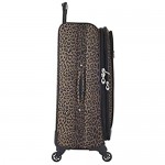 American Flyer Animal Print 5-Piece Spinner Luggage Set Leopard Black