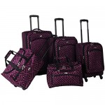 American Flyer Astor 5-Piece Spinner Luggage Set Black/Purple One Size