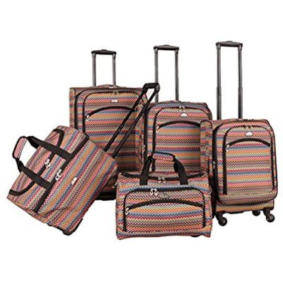 American Flyer Gold Coast 5-Piece Spinner Luggage Set  Pink  One Size