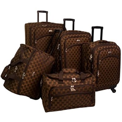 American Flyer Luggage Madrid 5 Piece Spinner Set  Brown  One Size