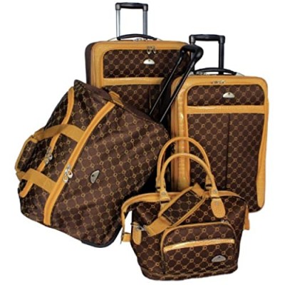 American Flyer Luggage Signature 4 Piece Set  Chocolate Gold  One Size