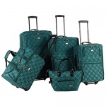 American Flyer Pemberly Buckles 5-Piece Luggage Set Green One Size