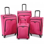 American Tourister 4 Kix Expandable Softside Luggage with Spinner Wheels Pink 4-Piece Set (RT/21/25/28)