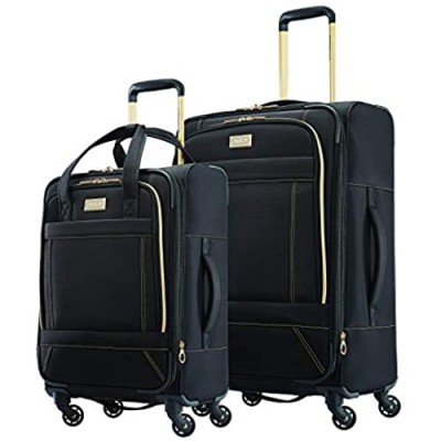 American Tourister Belle Voyage Softside Luggage with Spinner Wheels  Black  2-Piece Set (21/25)