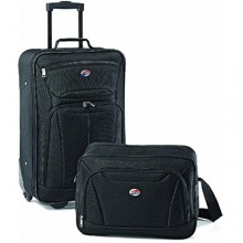 American Tourister Fieldbrook II Softside Upright Luggage Set  Black  2-Piece (tote/21)