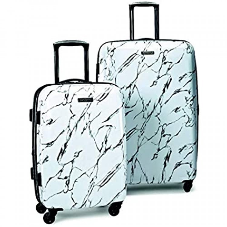 American Tourister Moonlight Hardside Expandable Luggage with Spinner Wheels Marble 2-Piece Set (21/24)