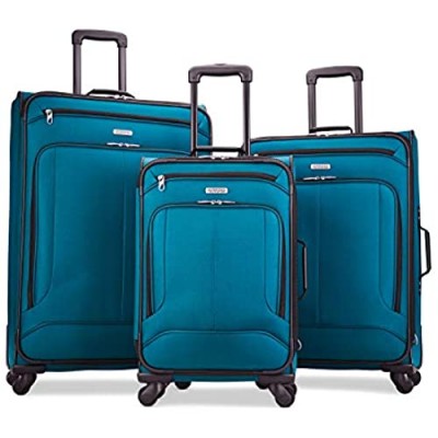 American Tourister Pop Max Softside Luggage with Spinner Wheels  Teal  3-Piece Set (21/25/29)