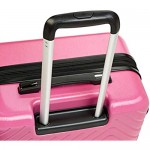 Basics 3 Piece Geometric Hard Shell Expandable Luggage Spinner Suitcase Set - Pink