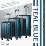 COOLIFE Luggage Expandable Suitcase PC+ABS 3 Piece Set with TSA Lock Spinner Carry on 20in24in28in (Teal 3 piece set)