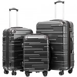 Coolife Luggage Expandable(only 28) Suitcase 3 Piece Set with TSA Lock Spinner 20in24in28in (reg grey)