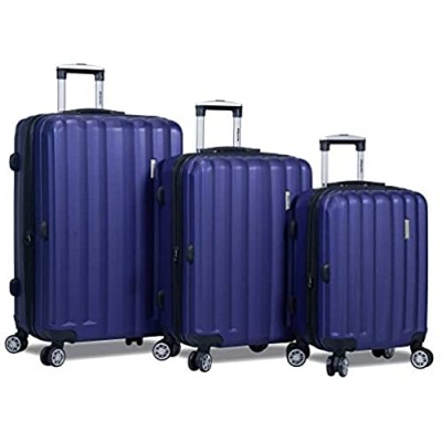 Dejuno Camden Hardside 3-Piece Expandable Spinner Luggage Set  Navy  One_Size