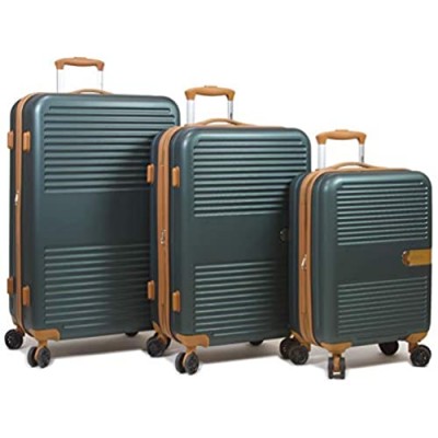 Dejuno Garland Hardside 3-Piece Spinner Luggage Set With USB Port  Green
