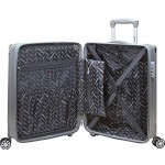 Dejuno Moda Scratch Resistant 3-Piece Hardside Spinner Luggage Set Silver One Size