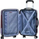 Dejuno Venture 3-Piece Hardside Spinner Luggage Set with TSA Lock Black One Size