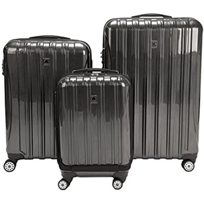 DELSEY Paris Helium Aero Hardside Expandable Luggage with Spinner Wheels  Brushed Charcoal  3-Piece Set (19/25/29)