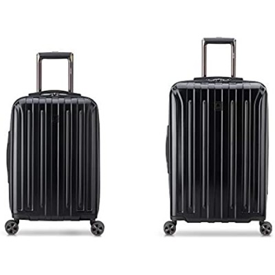 DELSEY Paris Titanium DLX Hardside Luggage with Spinner Wheels  Black  2-Piece Set (21/25)