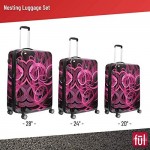 FUL Atomic Rolling Luggage Set Hardside Travel Suitcases with Spinner Wheels 28 24 and 22 Inches Pink