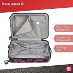 FUL Atomic Rolling Luggage Set Hardside Travel Suitcases with Spinner Wheels 28 24 and 22 Inches Pink