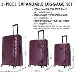 GinzaTravel Anti-scratch PP Material never breakage Widened and thickened large capacity Luggage 3 Piece Sets 8-wheel Spinner Luggage sets Expandable（all 20 24 28)