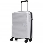 GinzaTravel2pcs PP material Hardside Spinner luggage Carry-On 20inch and 28inch Wear-resistant scratch-resistant Suitcase Luggage with Wheels (2-Piece Set White Color)
