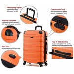 Hipack Prime Suitcases Hardside Luggage with Spinner Wheels Orange 3-Piece Set (20/24/28)