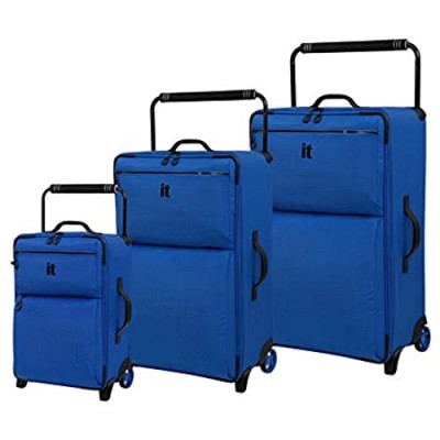 it luggage World's Lightest Los Angeles Softside Upright  Strong Blue  3-Piece Set (22/30/33)