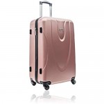 Jetstream 2 Piece Hardside Carry On Luggage Set Rolling Wheeled Spinner Travel Expandable Lightweight ABS Suitcase (Rose Gold)