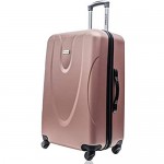 Jetstream 2 Piece Hardside Carry On Luggage Set Rolling Wheeled Spinner Travel Expandable Lightweight ABS Suitcase (Rose Gold)