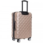 Kenneth Cole Reaction Diamond Tower Luggage Collection Lightweight Hardside Expandable 8-Wheel Spinner Travel Suitcase Rose Champagne 3-Piece Set (20 24 & 28)