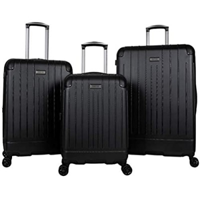 Kenneth Cole Reaction Flying Axis Collection Lightweight Hardside Expandable 8-Wheel Spinner Luggage  Black  3-Piece Set (20"/24"/28")