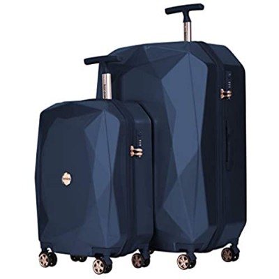 kensie Women's 3D Gemstone TSA Lock Hardside Spinner Luggage  Midnight Blue  2 Piece Set (28"/20")