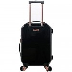 kensie Women's Only Shiny Diamond Hardside Spinner Luggage Set Black Carry-On 20-Inch