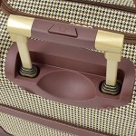 LONDON FOG Cambridge II Softside Expandable Spinner Luggage Olive Houndstooth 2-Piece Set (20/25)
