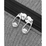 LONDON FOG Newcastle Softside Expandable Spinner Luggage Black White Herringbone 4 Piece Set