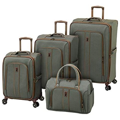 LONDON FOG Newcastle Softside Expandable Spinner Luggage  Slate Bronze  4 Piece Set