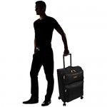 Lucas Designer Luggage Collection - 3 Piece Softside Expandable Ultra Lightweight Spinner Suitcase Set - Travel Set includes 20 Inch Carry On 24 Inch & 28 Inch Checked Suitcases (Black)